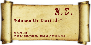 Mehrwerth Daniló névjegykártya
